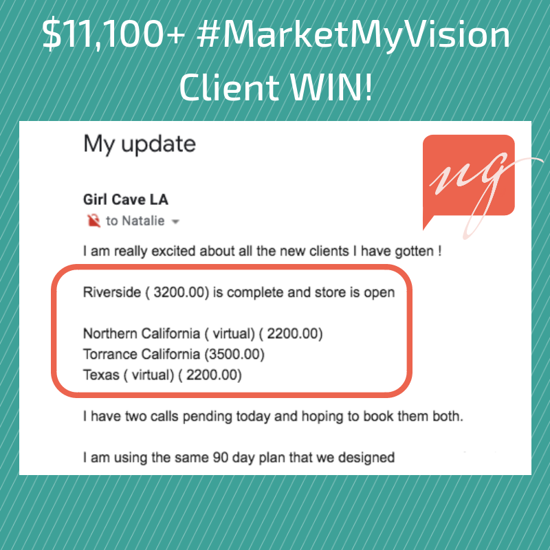 Market My Vision social media coaching testimony from natalie gouche